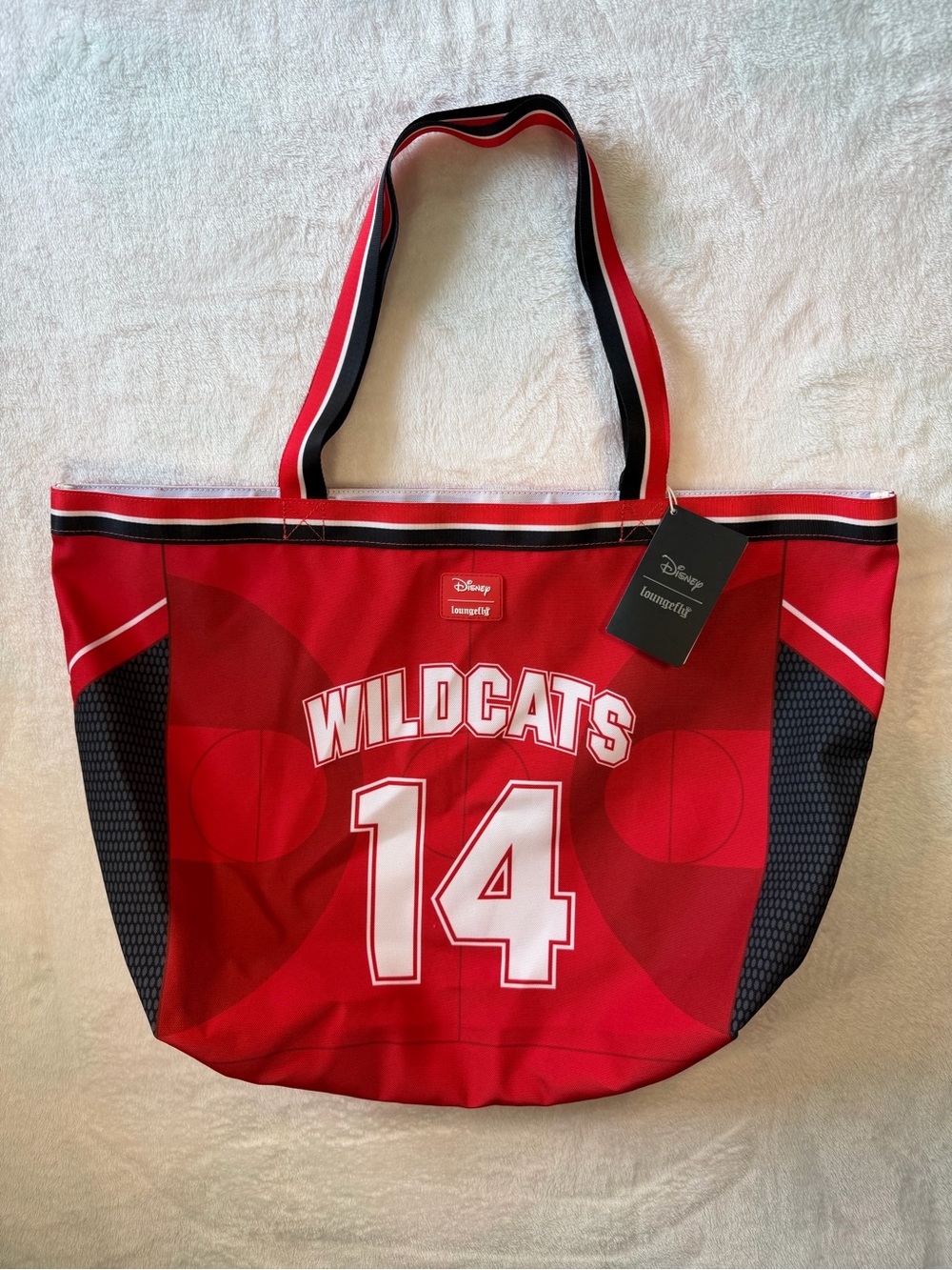 Loungefly Disney High School Musical Wildcats Red Number 14 Tote Bag NWT